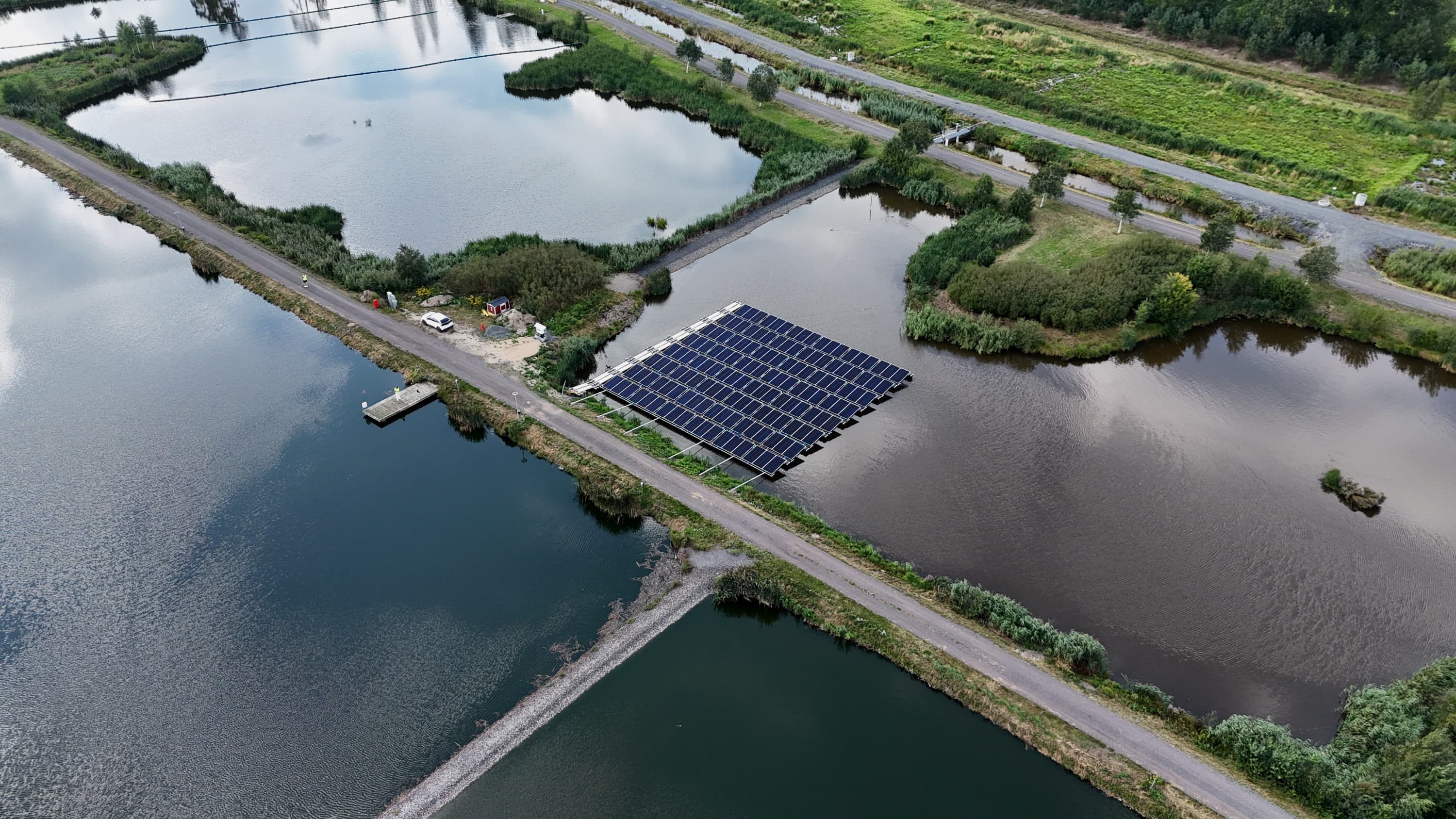 Flytande solcellspark vid Miljöhantering i Jönköping